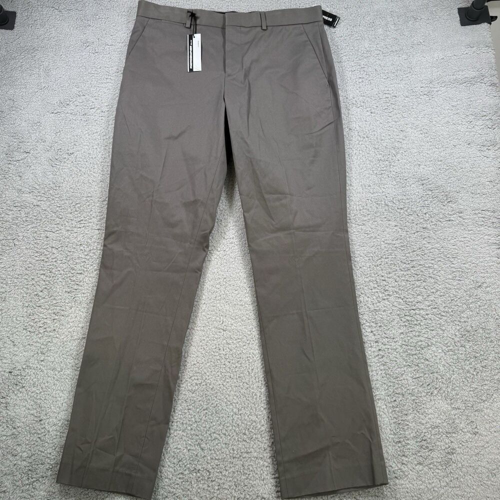 S Express Pants Mens 32x33 Grey Photographer Slim Fit Straight Leg Cotton